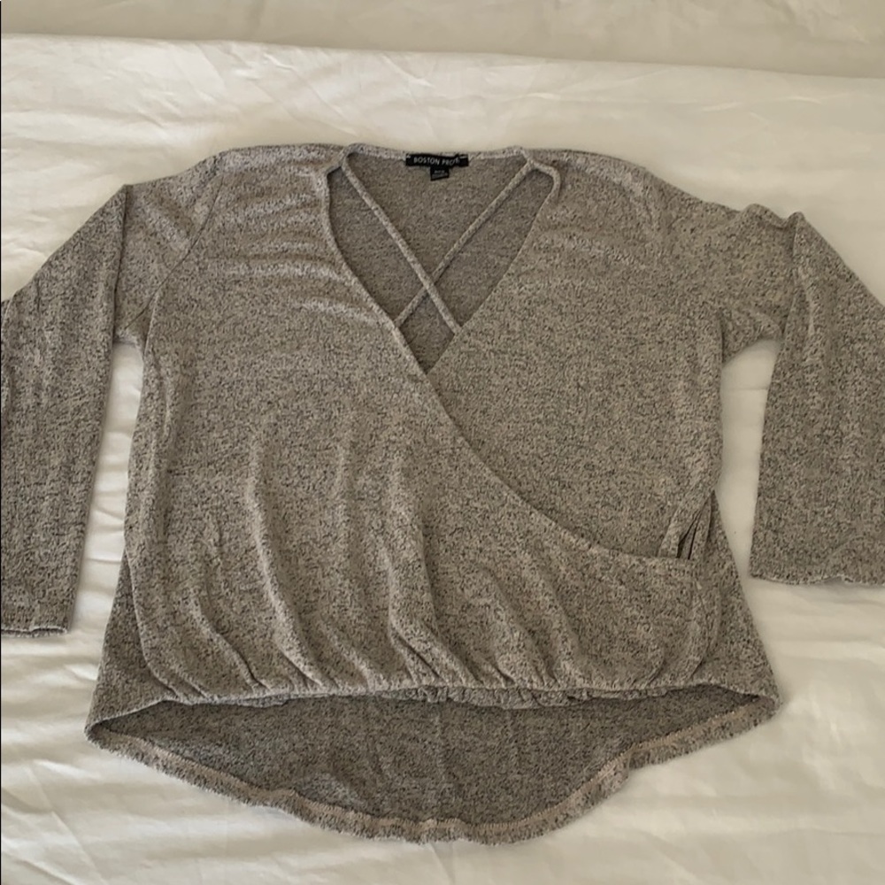 Boston Proper surplice criss cross sweater. Size M